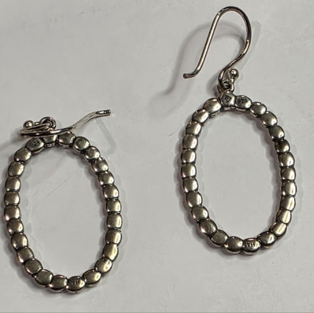 Silpada Sterling Silver & Swarovski Crystal Oval Glitz Drop Earrings - Picture 6 of 9